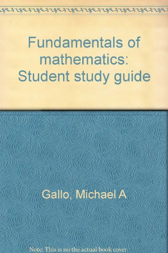Book Fundamentals Of Mathematics: Student Study Guide free