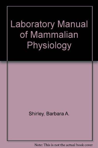 Book Laboratory Manual Of Mammalian Physiology free