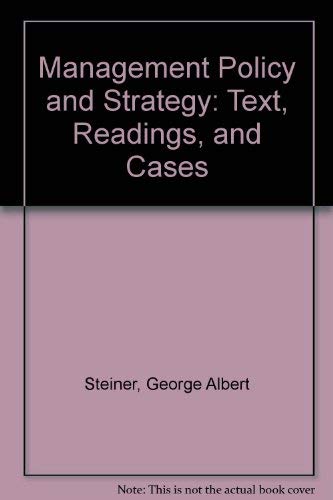 Book Management Policy and Strategy: Text, Readings, and Cases free