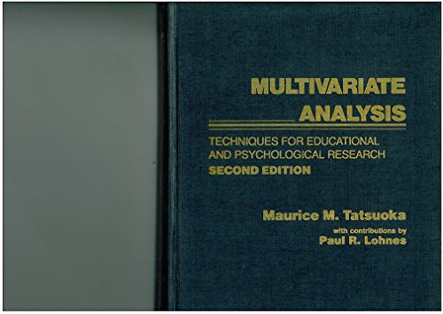 Book Multivariate Analysis: Techniques for Educational and Psychological Research free