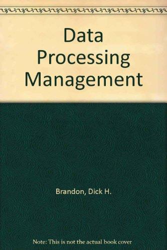Book Data Processing Management: Methods And Standards free