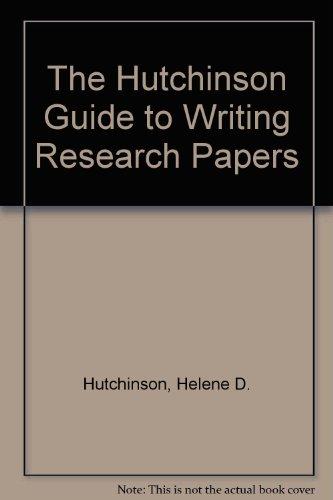 Book The Hutchinson Guide To Writing Research Papers free