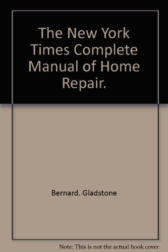 Book The New York Times Complete Manual Of Home Repair. free