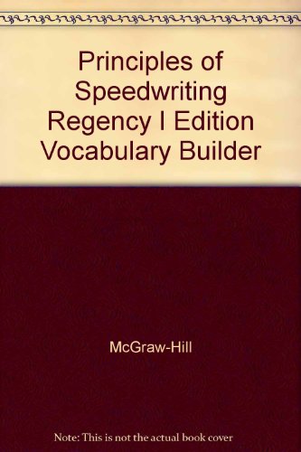 Book Principles Of Speedwriting Regency I Edition Vocabulary Builder free