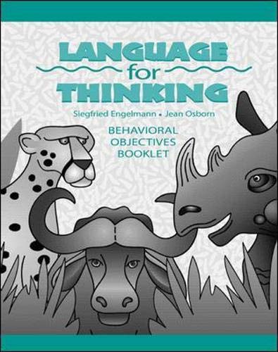 Book Language for Thinking Grades 1-3, Behavioral Objectives Book (DISTAR LANGUAGE SERIES) free