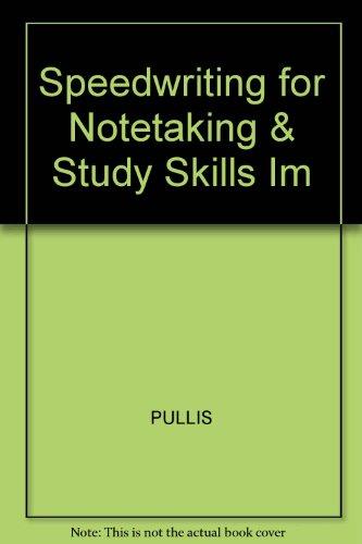 Book Speedwriting For Notetaking And Study Skills: Instructor's Guide free