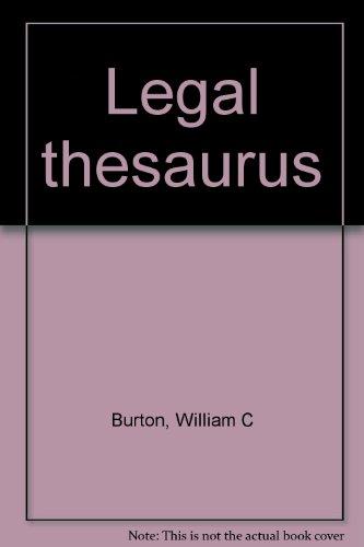 Book Legal thesaurus free