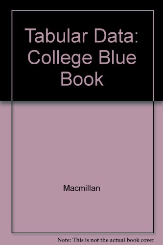 Book Tabular Data (college Blue Book) free