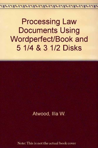 Book Processing Law Documents Using Wordperfect/book And 5 1/4 & 3 1/2 Disks free