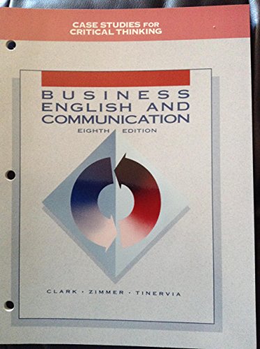 Book Case Studies For Critical Thinking (business English And Communication) free