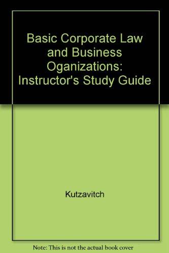 Book Basic Corporate Law and Business Organizations free