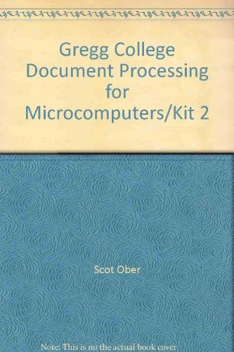Book Gregg College Document Processing For Microcomputers free
