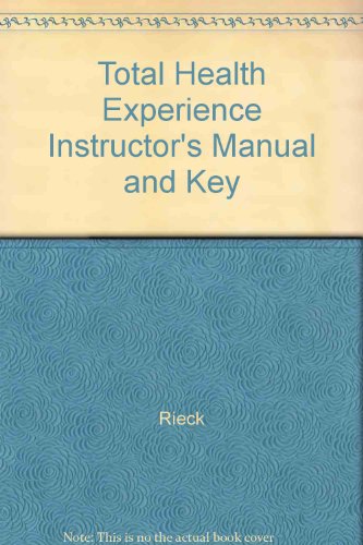 Book Total Health Experience Instructor's Manual And Key free