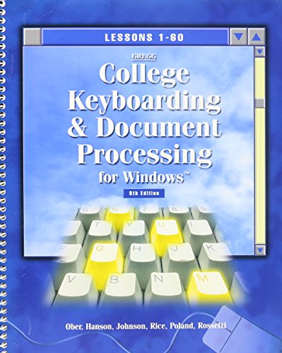 Book Gregg College Keyboarding & Document Processing for Windows: Lessons 1-60 for Use With MS Word 97 free