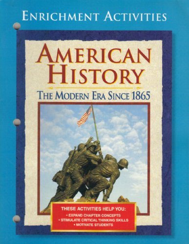 Book Enrichment Activities (American History The Modern Era Since 1865) free