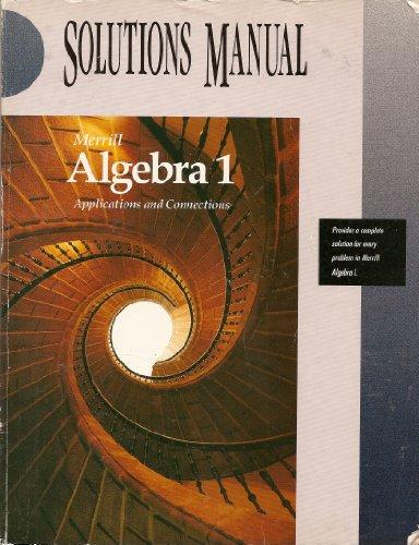 Book Merrill Algebra 1 Applications And Connections Solutions Manual free