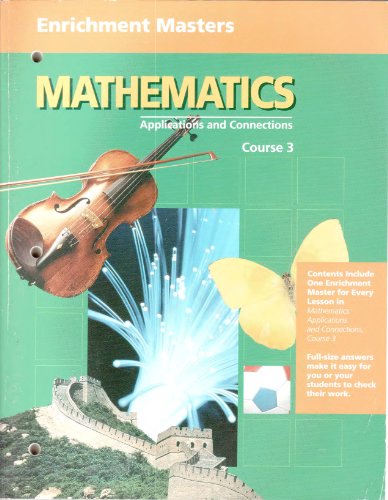 Book Enrichment Masters (mathematics Applications And Connections Course 3) free