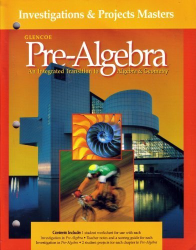 Book Investigations & Projects Masters (Pre-Algebra An Integrated Transition) free