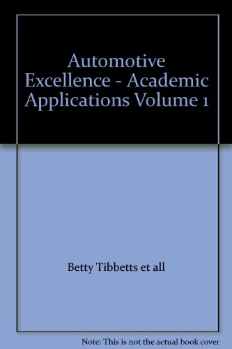 Book Automotive Excellence - Academic Applications Volume 1 free