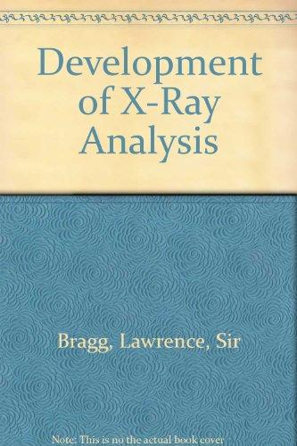 Book Development Of X-ray Analysis free