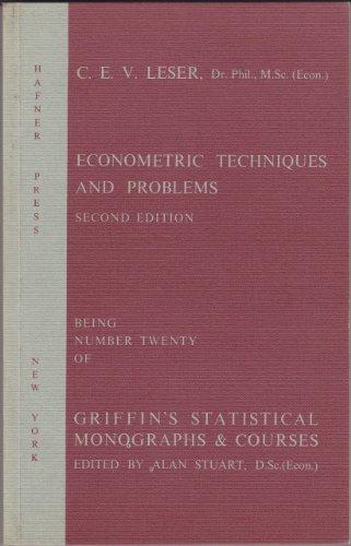 Book Econometric Techniques And Problems free