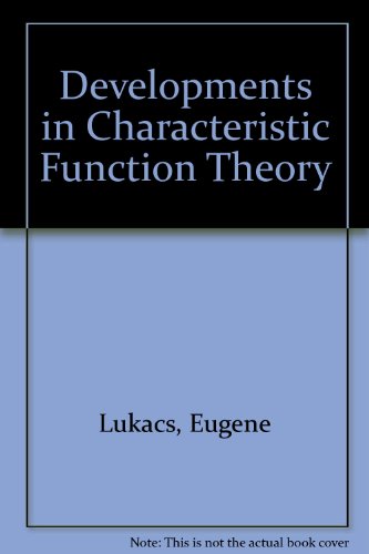 Book Developments in Characteristic Function Theory free