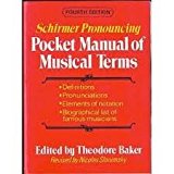 Book Schirmer Pronouncing Pocket Manual of Musical Terms free