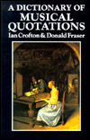 Book A Dictionary of Musical Quotations free