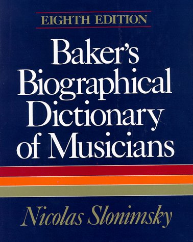Book Bakers Biographical Dictionary of Musicians free