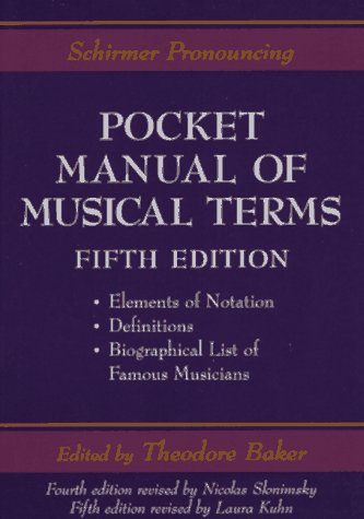 Book Schirmer Pronouncing Pocket Manual of Musical Terms free