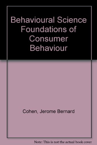 Book Behavioural Science Foundations of Consumer Behaviour free