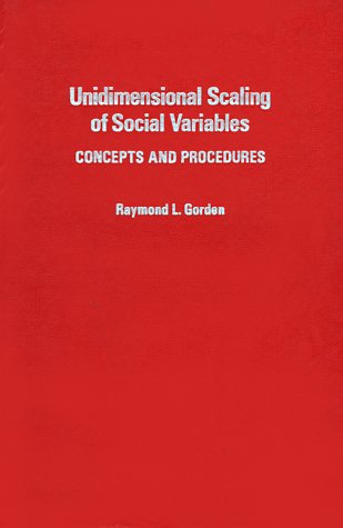 Book UNIDIMENSIONAL SCALING OF SOCIAL VARIABLES free