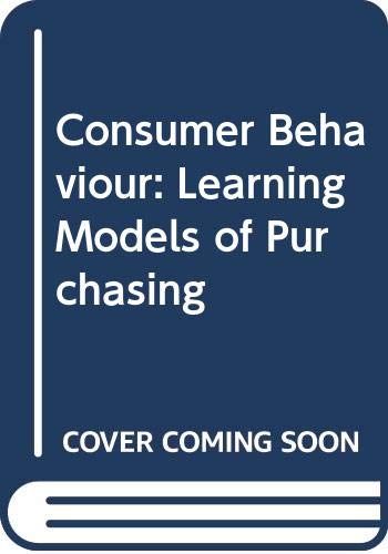Book Consumer Behavior: Learning Models Of Purchasing free