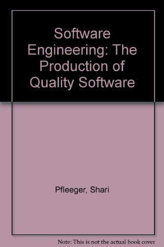 Book Software Engineering: The Production Of Quality Software free