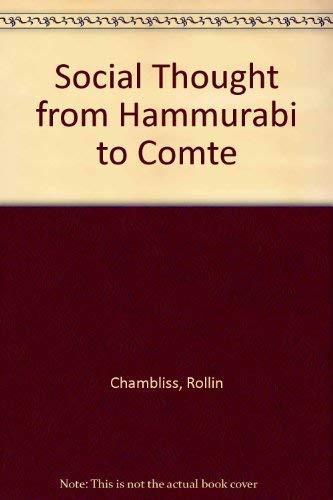 Book Social Thought from Hammurabi to Comte free
