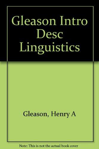 Book An introduction to descriptive linguistics free