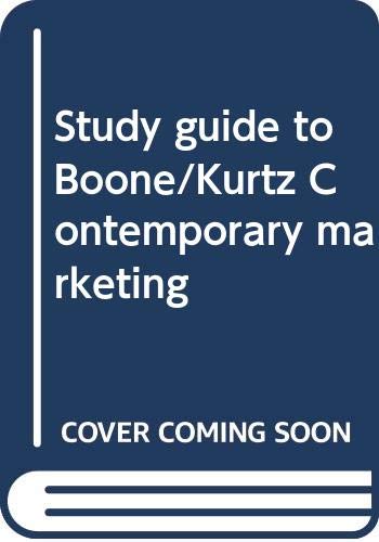 Book Study Guide To Boone/kurtz Contemporary Marketing free