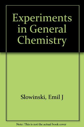 Book Experiments In General Chemistry free