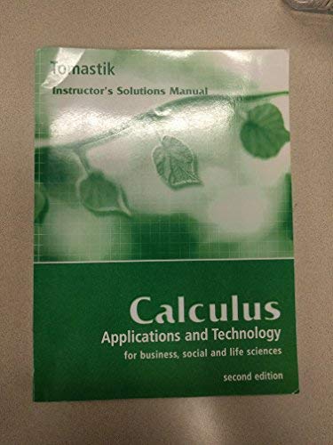 Book Tomastik Calculus: Applications & Tech 2e Im: Applications & Tech 2e Im free