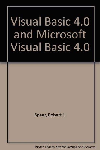 Book Visual Basic 4.0 and Microsoft Visual Basic 4.0 free