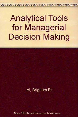Book Analytical Tools For Managerial Decision Making free
