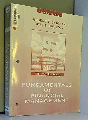 Book Answer Guide to Fundamentals of Financial Management free