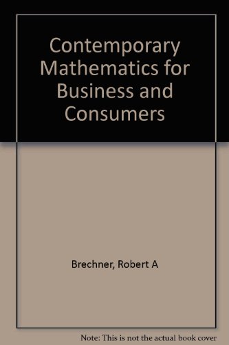 Book Contemporary Mathematics for Business and Consumers free