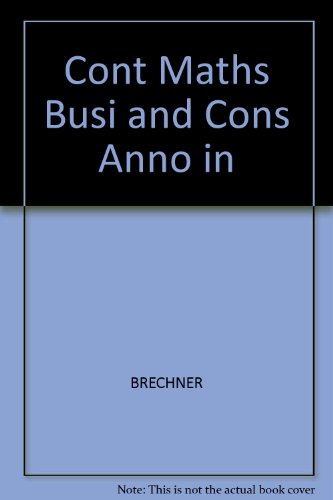 Book Contemporary Mathematics For Business And Consumers free