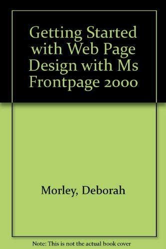 Book GETTING STARTED:WEB DSGN W/FRNT PGE 2000 free