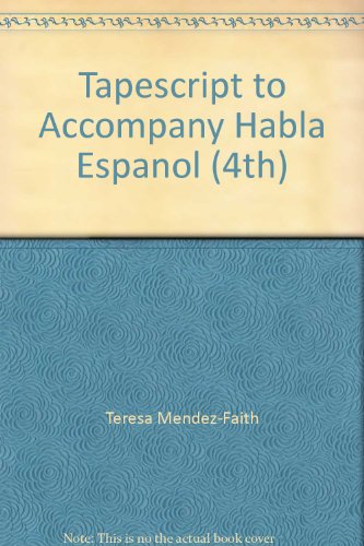 Book Tapescript To Accompany Habla Espanol (4th) free