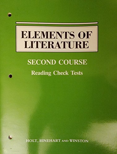 Book Elements Of Literature Reading Check Tests (second Course) free