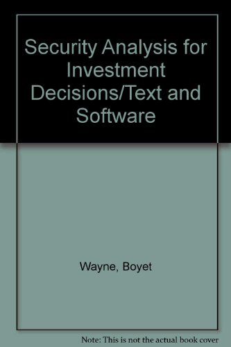 Book Security Analysis for Investment Decisions/Text and Software free