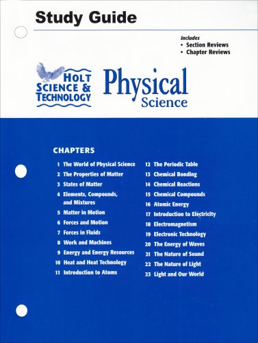 Book Holt Science and Technology: Physical Science Study Guide free