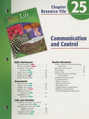 Book Holt Science & Technology Life Science Chapter 25 Resource File: Communication And Control free